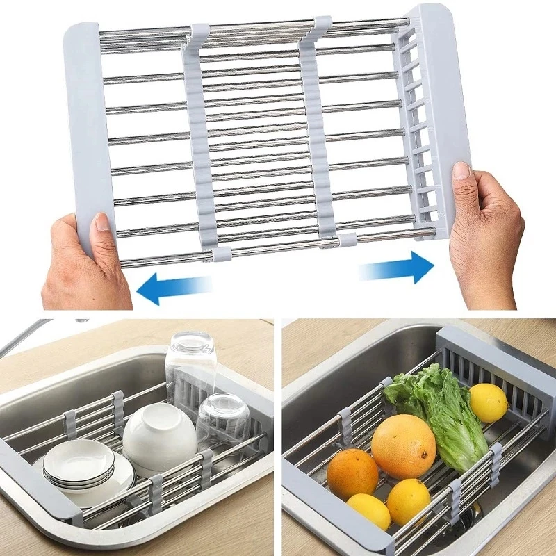 Kitchen Dish Drying Rack,Over Sink Expandable Stainless Steel Dish Rack/Drainer,Adjustable Vegetable Fruit Drain Basket For Sink
Kitchen Dish Drying Rack,Over Sink Expandable Stainless Steel Dish Rack/Drainer,Adjustable Vegetable Fruit Drain Basket For Sink