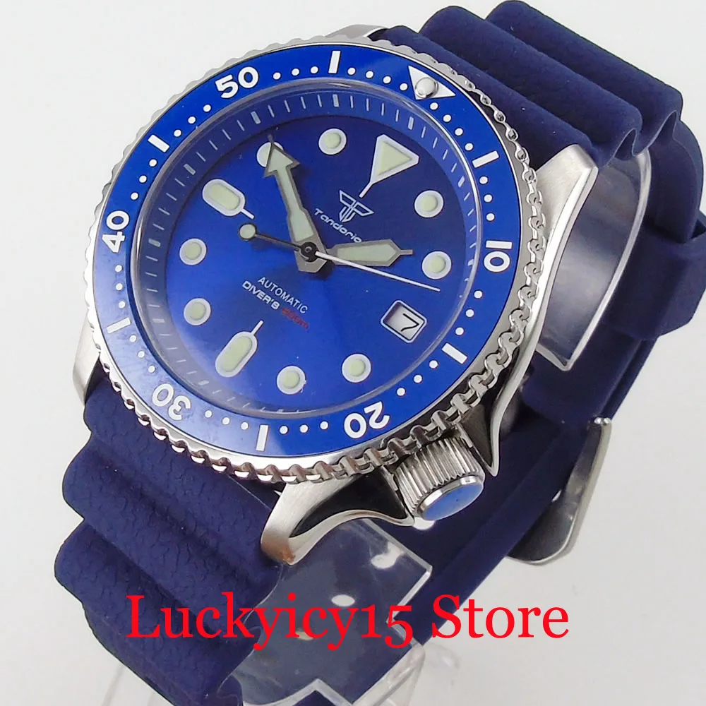 Tandorio Brand 24 Jewels NH35A Blue Sunburst Luminous Mechanical Men Watch Solid Back Flat Sapphire Glass Date Display
Tandorio Brand 24 Jewels NH35A Blue Sunburst Luminous Mechanical Men Watch Solid Back Flat Sapphire Glass Date Display