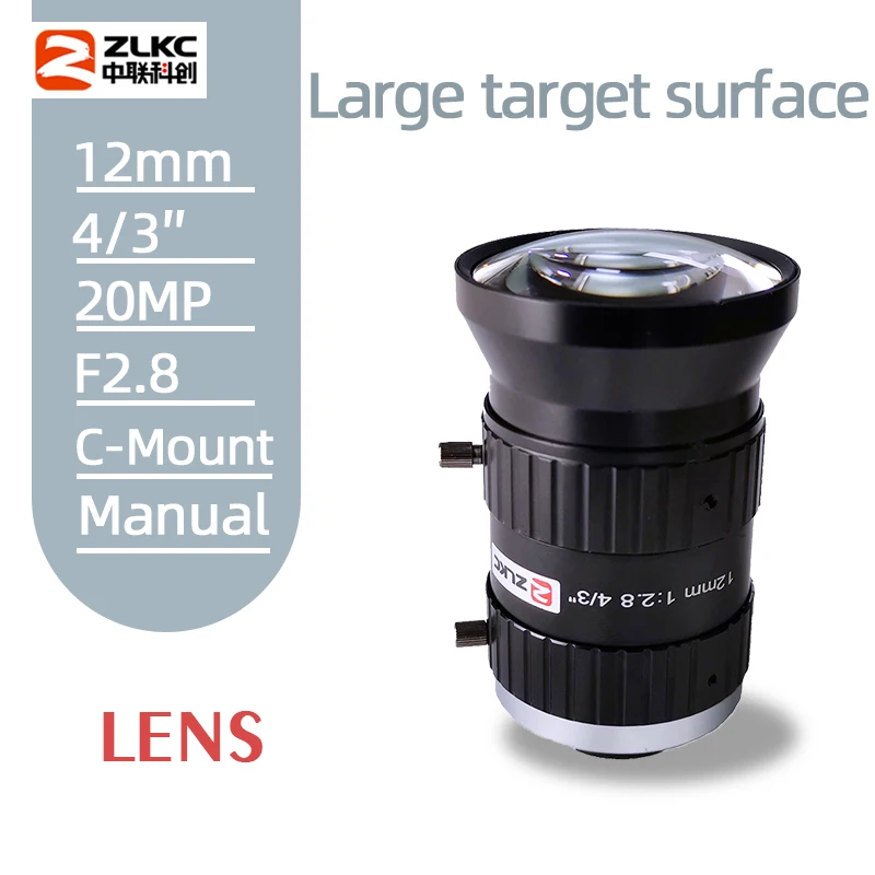 20Megapixel 12mm C-Mount 4/3" F2.8 Camera Lens Low Distortion Manual Lens Suitable for Industrial Inspection and Machine Vision
20Megapixel 12mm C-Mount 4/3" F2.8 Camera Lens Low Distortion Manual Lens Suitable for Industrial Inspection and Machine Vision