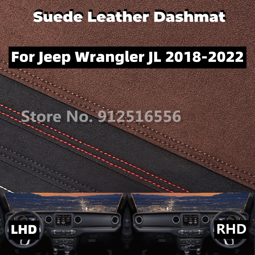 for Jeep Wrangler Rubicon JL 2018-2022 2019 2021 Suede Leather Dashmat Dash Mat Dashboard Cover Non-Slip Sunshield Accessories
for Jeep Wrangler Rubicon JL 2018-2022 2019 2021 Suede Leather Dashmat Dash Mat Dashboard Cover Non-Slip Sunshield Accessories