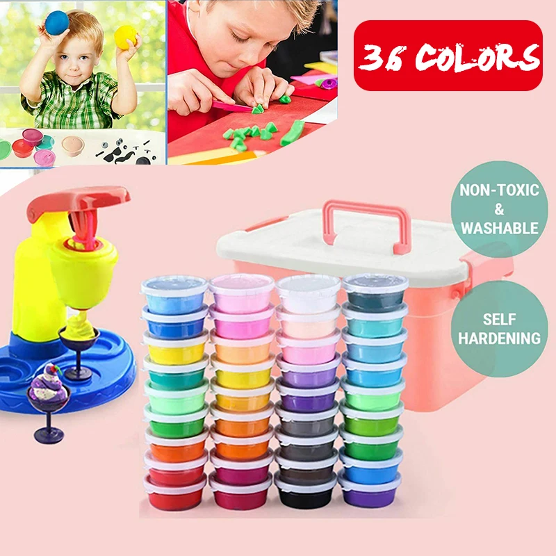 36 Colours Modelling Clay Kit Light Clay Polymer Plasticine Modelling Clay Air Dry Moulding Children DIY Educational Clay Toys
36 Colours Modelling Clay Kit Light Clay Polymer Plasticine Modelling Clay Air Dry Moulding Children DIY Educational Clay Toys