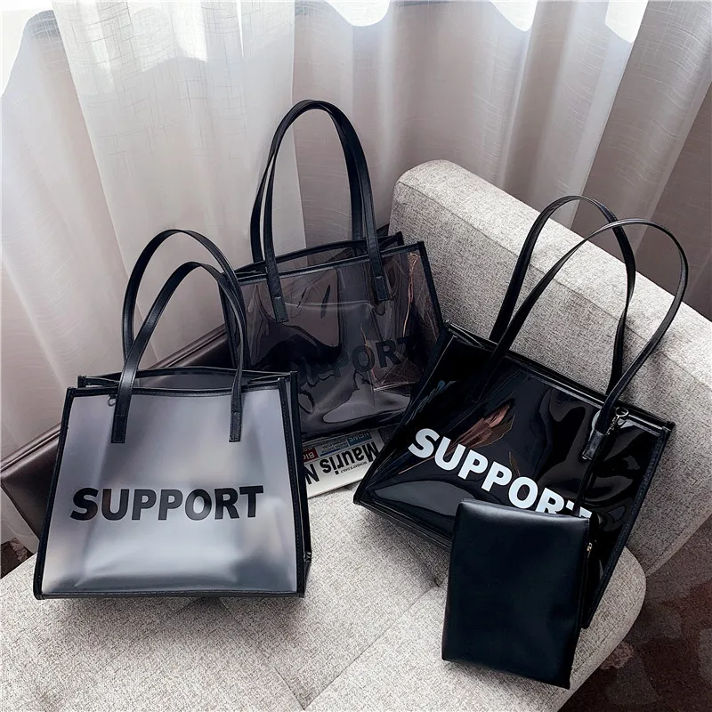 Fashion Women Transparent Pattern Shoulder Bag Hardware Chain Strap Color Block Messenger Handbag Composite Tote
Fashion Women Transparent Pattern Shoulder Bag Hardware Chain Strap Color Block Messenger Handbag Composite Tote