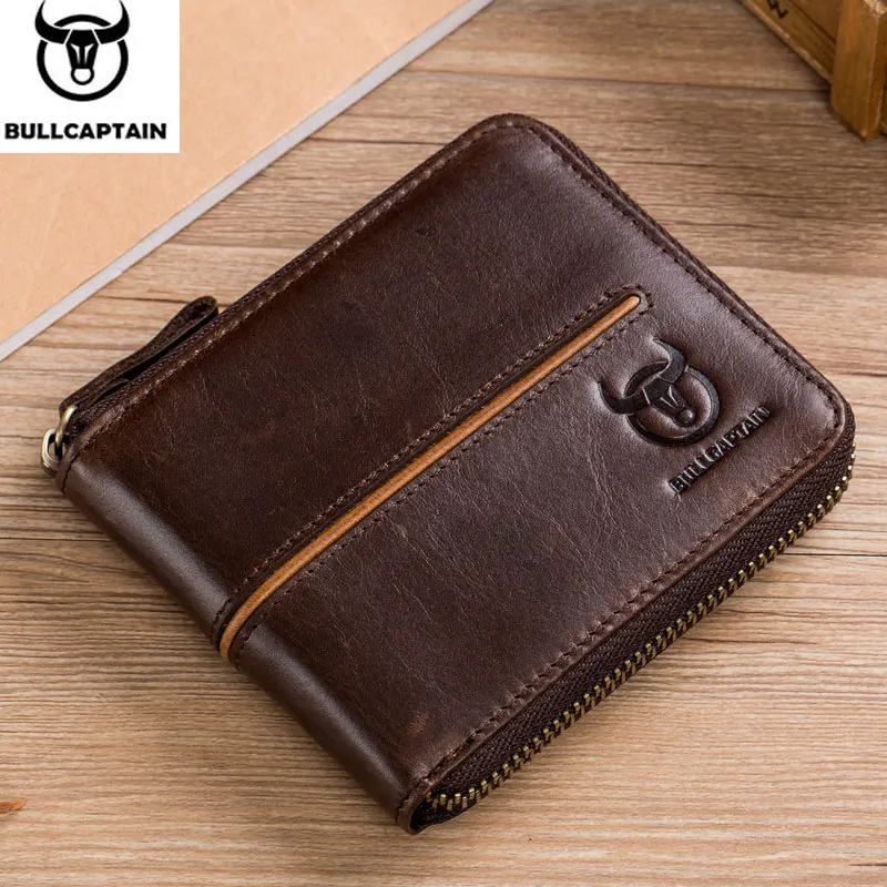 Bullcaptain retro RFID zipper with compartment men's wallet RFID credit card holder anti-theft leather mini men's wallet
Bullcaptain retro RFID zipper with compartment men's wallet RFID credit card holder anti-theft leather mini men's wallet