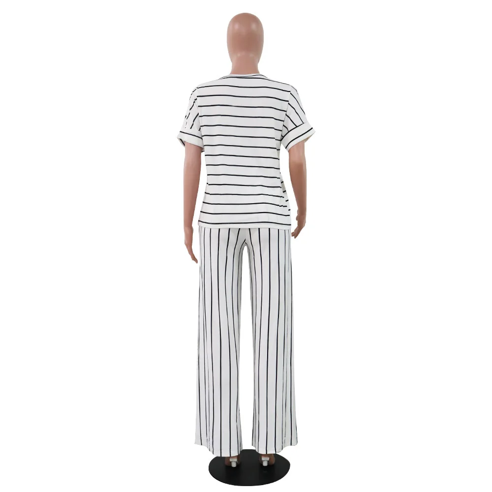 JRRY Casual Two Pieces Set Women Striped Suits Short Sleeve Stripes Tracksuits Sashes Pockets Striped 2 Pieces Set Sports Suit
JRRY Casual Two Pieces Set Women Striped Suits Short Sleeve Stripes Tracksuits Sashes Pockets Striped 2 Pieces Set Sports Suit