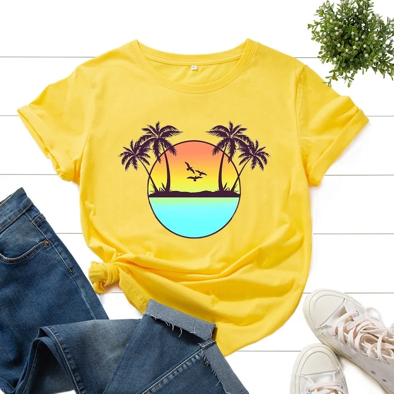 Футболка женская повседневная с коротким рукавом, модная пляжная с принтом, свободная уличная одежда с круглым вырезом, на каждый день
Футболка женская повседневная с коротким рукавом, модная пляжная с принтом, свободная уличная одежда с круглым вырезом, на каждый день