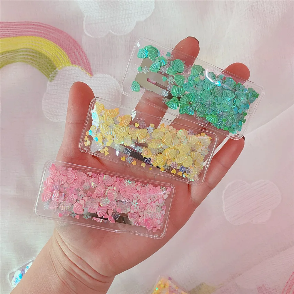 New Jelly Transparent Sequins Hairpins Girls Children Headwear Pink Candy Color BB Clip Side Clips Accessories
New Jelly Transparent Sequins Hairpins Girls Children Headwear Pink Candy Color BB Clip Side Clips Accessories