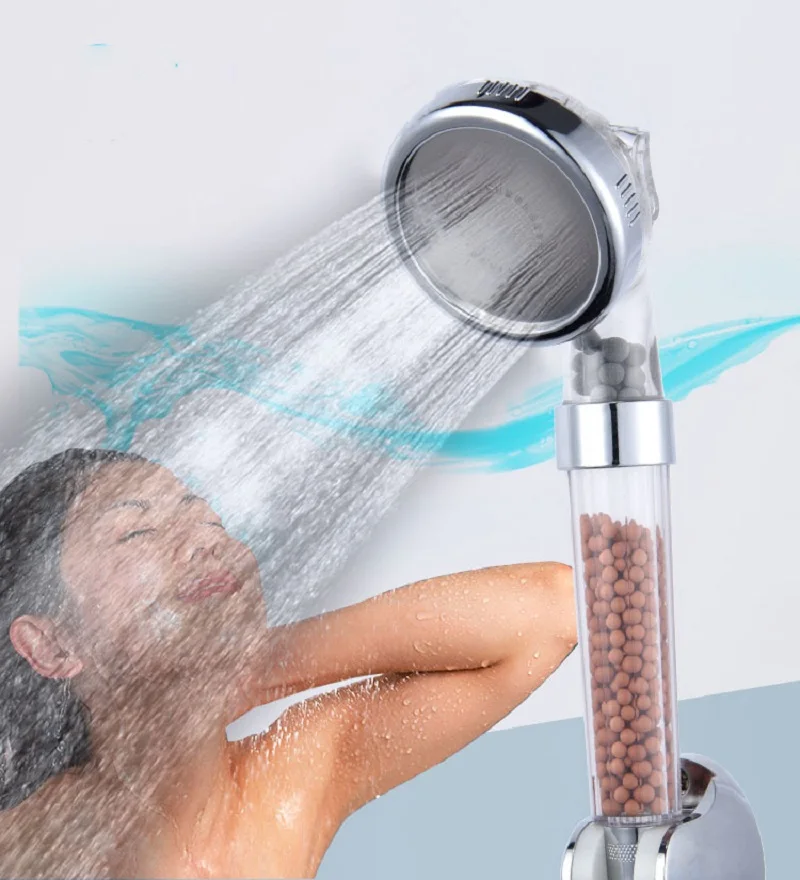 Shower Bath Head Adjustable 3 Mode High Pressure Stone Stream Handheld Shower Head With Negative Ion Activated Ceramic Balls
Shower Bath Head Adjustable 3 Mode High Pressure Stone Stream Handheld Shower Head With Negative Ion Activated Ceramic Balls