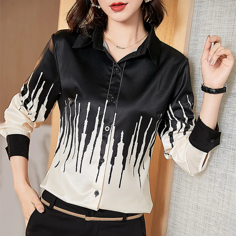 Korean Silk Women's Shirts Woman Satin Blouses Fall 2021 Long Sleeve Woman Shirt Women Clothing Print Button Office Ladies Tops
Korean Silk Women's Shirts Woman Satin Blouses Fall 2021 Long Sleeve Woman Shirt Women Clothing Print Button Office Ladies Tops