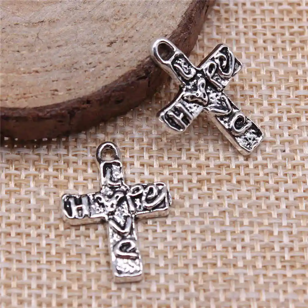 Earring Charms For Jewelry Making 20pcs Love Hope Cross Charms 15x21mm Antique Silver Plated
Earring Charms For Jewelry Making 20pcs Love Hope Cross Charms 15x21mm Antique Silver Plated