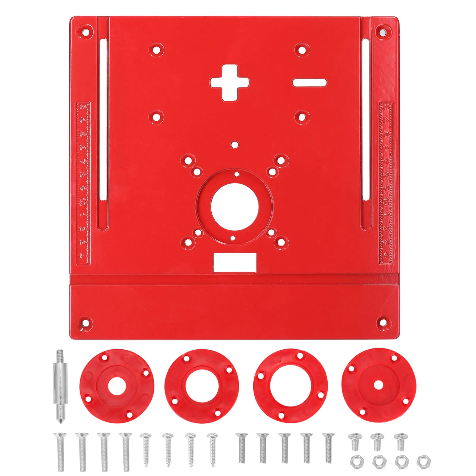 Router Table Insert Plate Electric Trimming Machine Jig Saw Flip Board Engraving Auxiliary Tool with 4 Rings and Screws
Router Table Insert Plate Electric Trimming Machine Jig Saw Flip Board Engraving Auxiliary Tool with 4 Rings and Screws