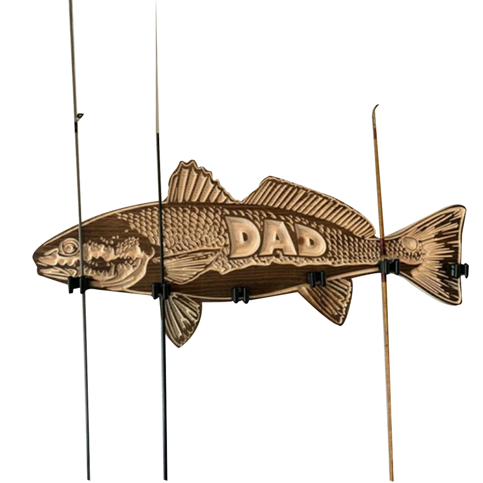 Father's Day Gift Wood Large Mouth Bass Fishing Rod Holder Wooden Rack Fishing Accessory Gifts for Dad L23
Father's Day Gift Wood Large Mouth Bass Fishing Rod Holder Wooden Rack Fishing Accessory Gifts for Dad L23