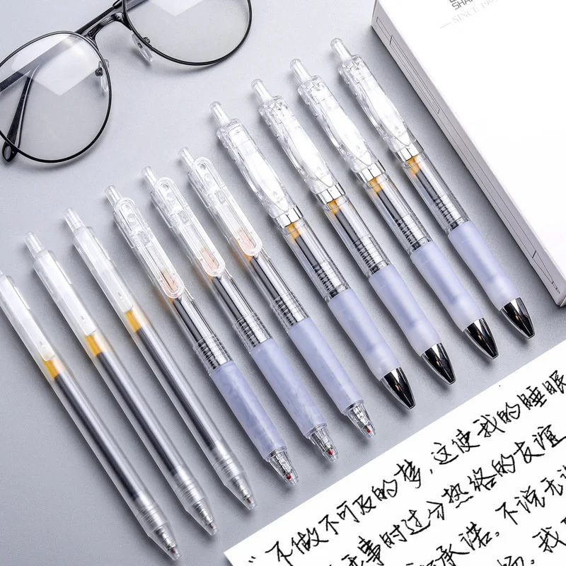 Good knowledge press the neutral pen 0.5 bullet student test water pen carbon black ball point pen office signature pen Gel pen
Good knowledge press the neutral pen 0.5 bullet student test water pen carbon black ball point pen office signature pen Gel pen