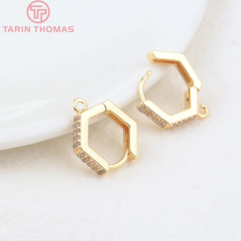4PCS 14MM Hole 1.5MM 24K Gold Color Brass Hexagon Earring Hoop Earrings Clasps High Quality DIY Jewelry Making Findings
4PCS 14MM Hole 1.5MM 24K Gold Color Brass Hexagon Earring Hoop Earrings Clasps High Quality DIY Jewelry Making Findings
