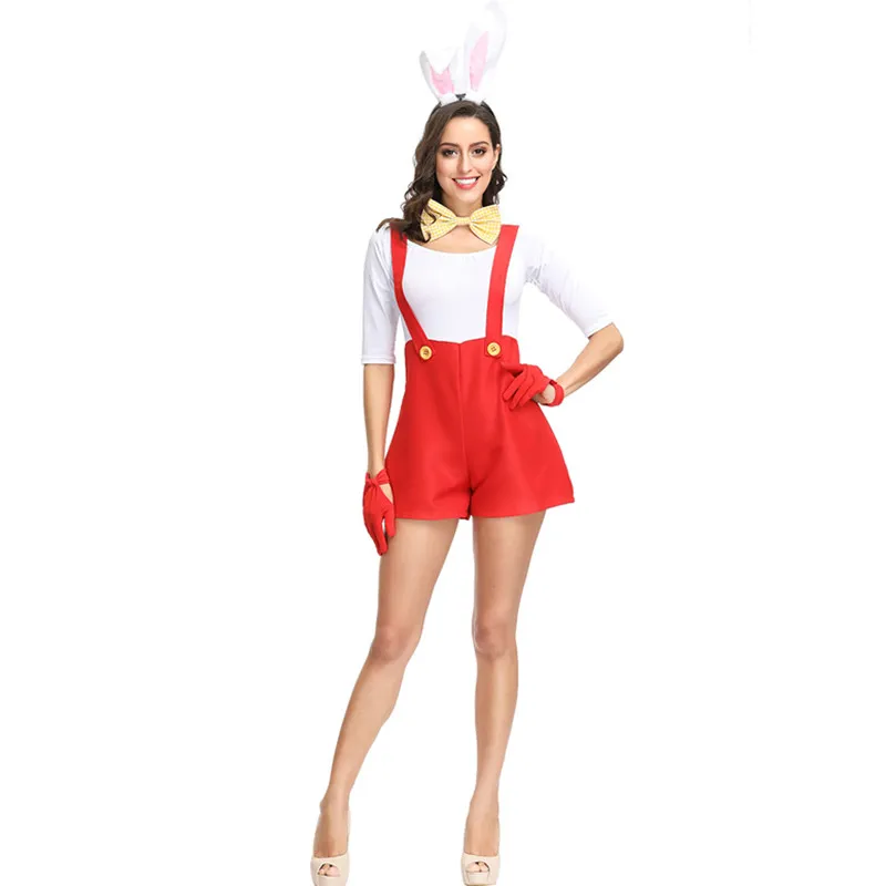 Halloween Cosplay Bunny Girl Costume Adult Women Sexy Uniform Red White Rabbit Ears Jumpsuits Set
Halloween Cosplay Bunny Girl Costume Adult Women Sexy Uniform Red White Rabbit Ears Jumpsuits Set