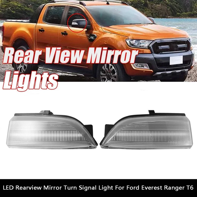 

Автомобисветильник Динамический светодиодный поворотник для зеркала заднего вида, Световой индикатор для Ford Everest 2015-2019 Ranger T6 Raptor