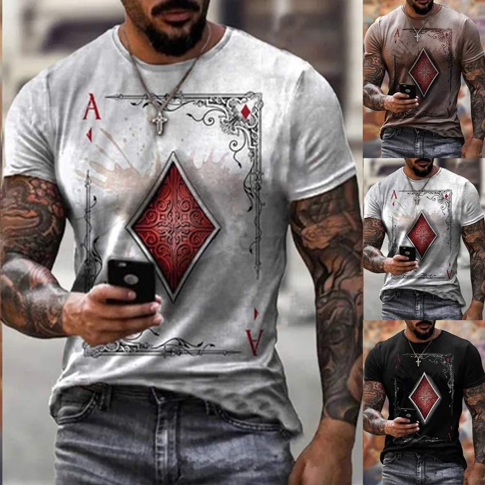 Summer Street Fashion Mens Playing Cards Lattice Square A 3D Printed Crew Neck Tees Tops Short Sleeve Casual T-Shirt Sport Muscl
Summer Street Fashion Mens Playing Cards Lattice Square A 3D Printed Crew Neck Tees Tops Short Sleeve Casual T-Shirt Sport Muscl