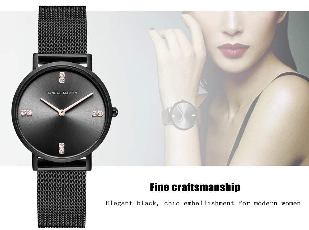 Hannah Martin ladies watch Japan movement with diamonds British stainless steel mesh strap waterproof watch women's watch gift
Hannah Martin ladies watch Japan movement with diamonds British stainless steel mesh strap waterproof watch women's watch gift