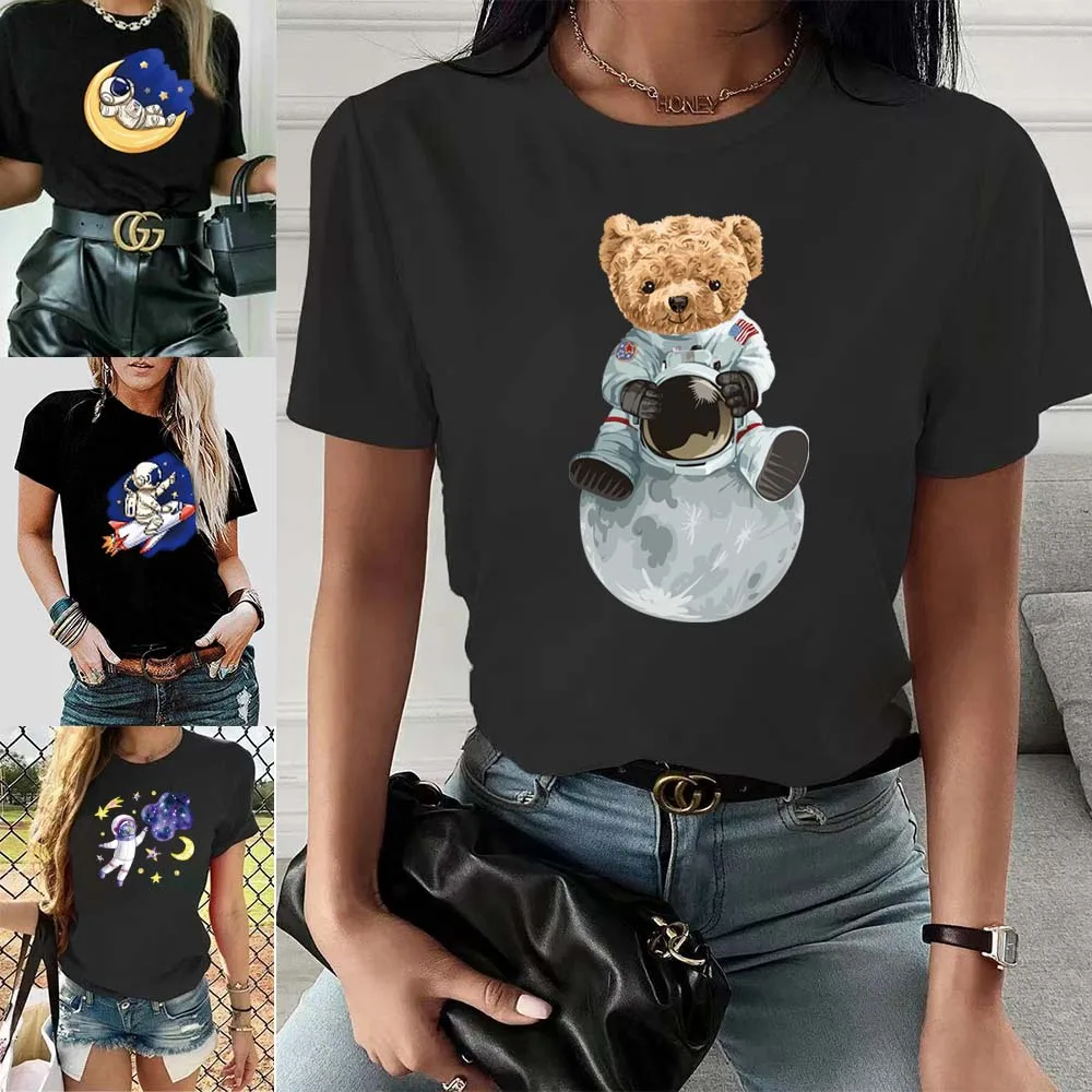 Men and Women T-shirt Black Round Neck Trend Series Cute Cartoon Bear Print Top Slim Harajuku Breathable Short-sleeved Top
Men and Women T-shirt Black Round Neck Trend Series Cute Cartoon Bear Print Top Slim Harajuku Breathable Short-sleeved Top
