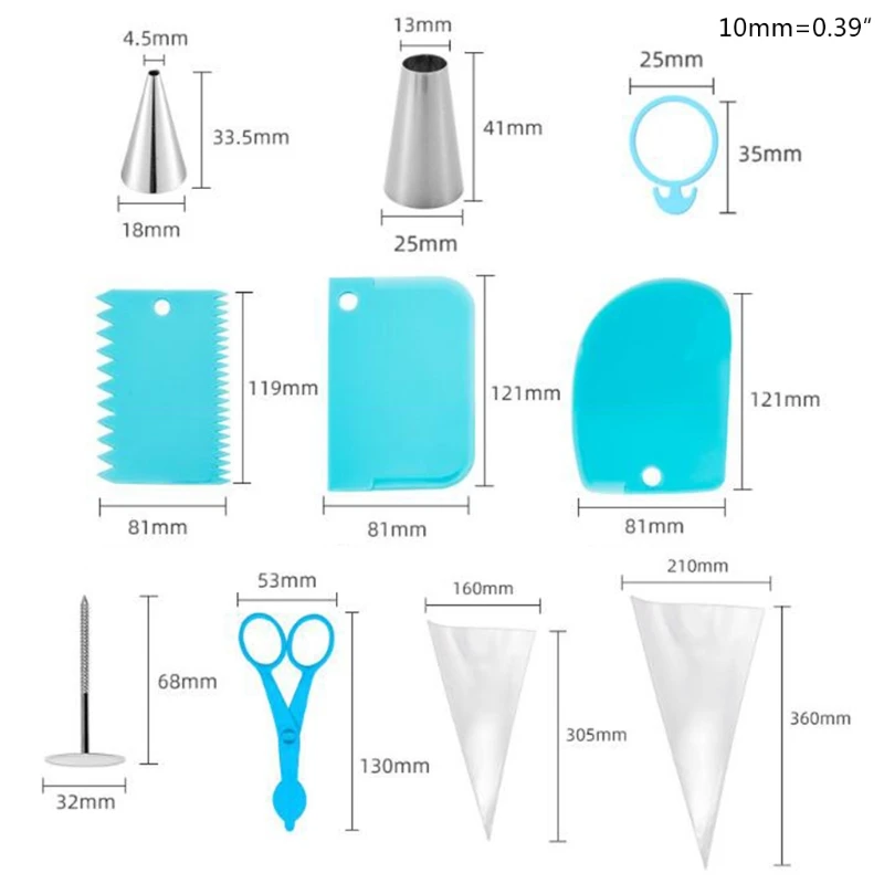 65 Pcs/Set Piping Bag Converter Icing Nozzles Tips Bag Ties Scrapers Pastry Cupcake Cream Cake Decorating Supplies Kit
65 Pcs/Set Piping Bag Converter Icing Nozzles Tips Bag Ties Scrapers Pastry Cupcake Cream Cake Decorating Supplies Kit