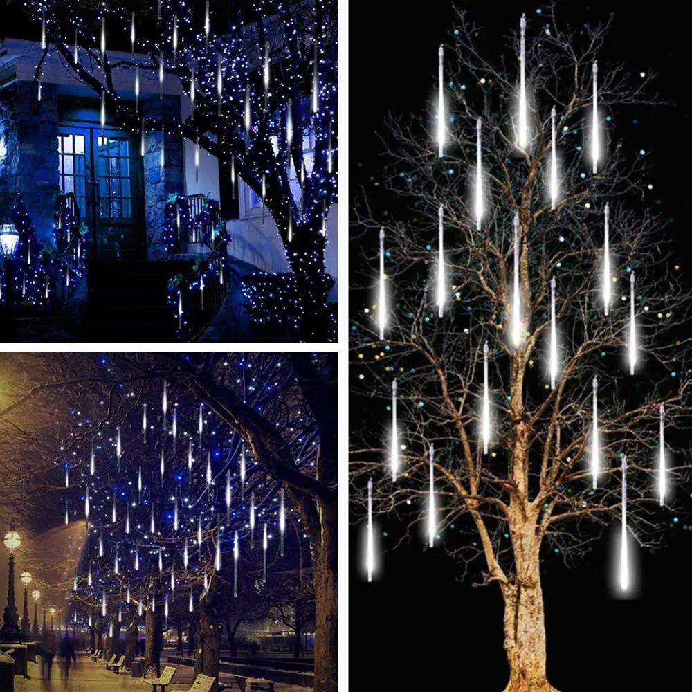 30CM 8 Tubes 144 LED Meteor Shower Rain Lights Solar Waterproof Icicle Falling Raindrop Light for Garden Wedding Party Xmas
30CM 8 Tubes 144 LED Meteor Shower Rain Lights Solar Waterproof Icicle Falling Raindrop Light for Garden Wedding Party Xmas