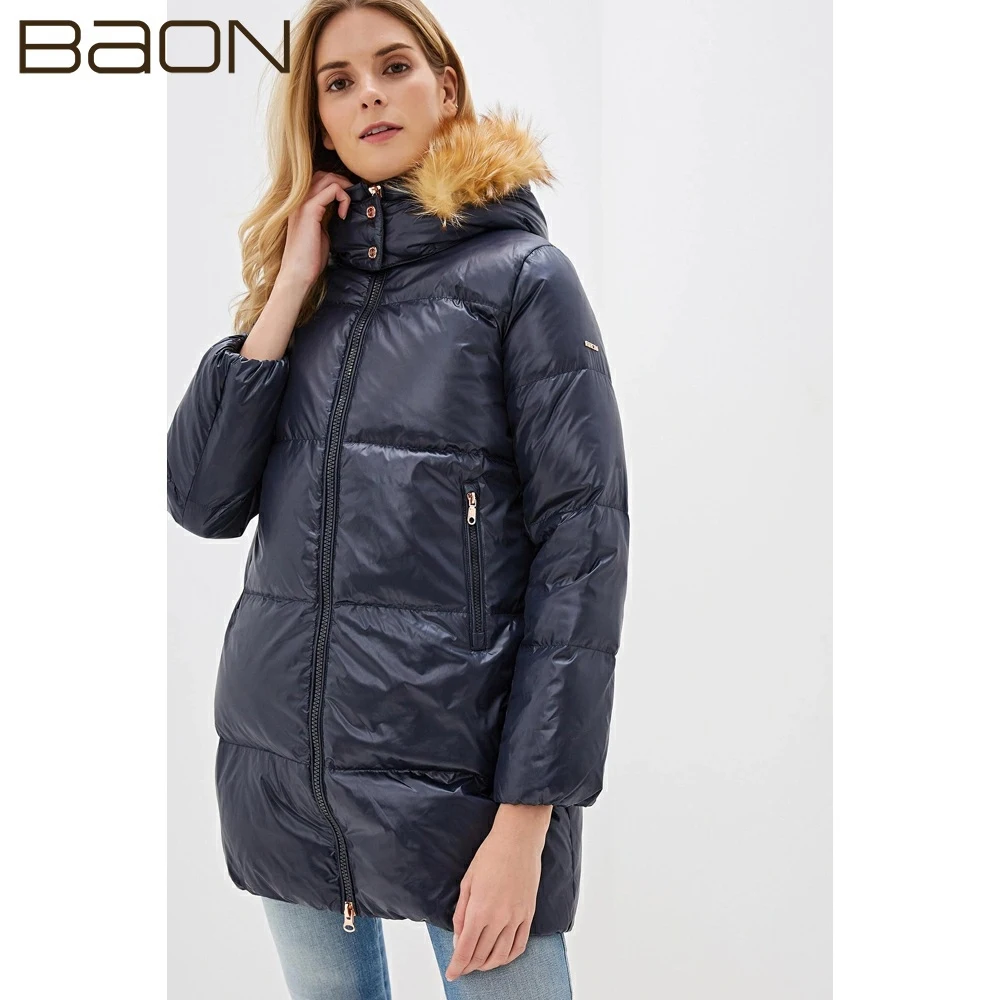 Down jacket with contrast lining and Silver Fox Baon B009570 | Женская одежда
