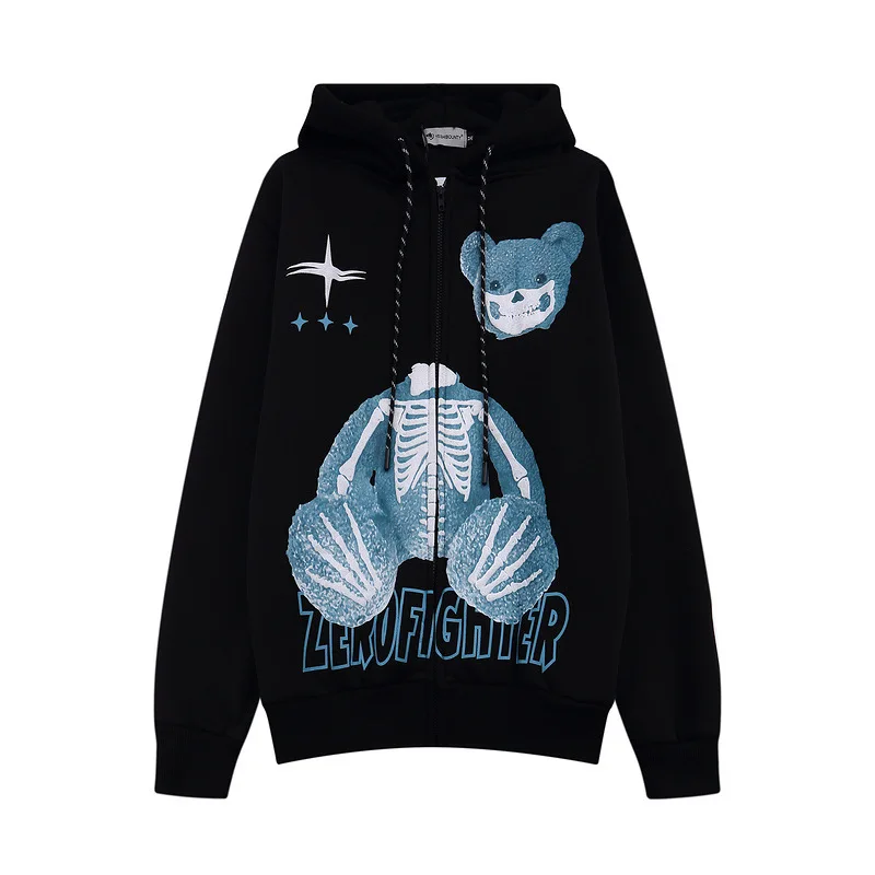 2021 Autumn Winter Retro Cardigan Zipper Jacket Bear Hooded Sweater Men's Trendy High Street Hip Hop Couple Plus Velvet Y2K Top
2021 Autumn Winter Retro Cardigan Zipper Jacket Bear Hooded Sweater Men's Trendy High Street Hip Hop Couple Plus Velvet Y2K Top