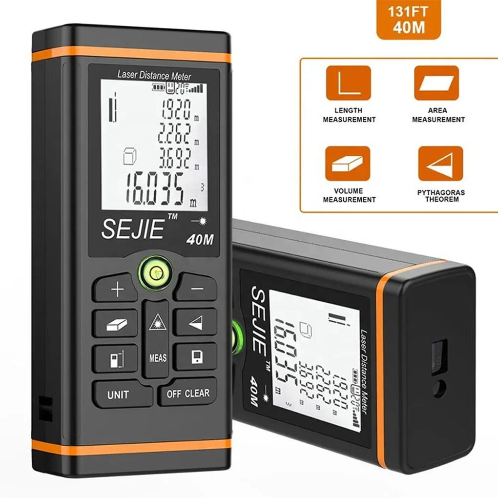 40/60/100m Laser Distance Measure internal Bubble Levels , Unit conversion Ft M/In/Ft Laser Measure
40/60/100m Laser Distance Measure internal Bubble Levels , Unit conversion Ft M/In/Ft Laser Measure