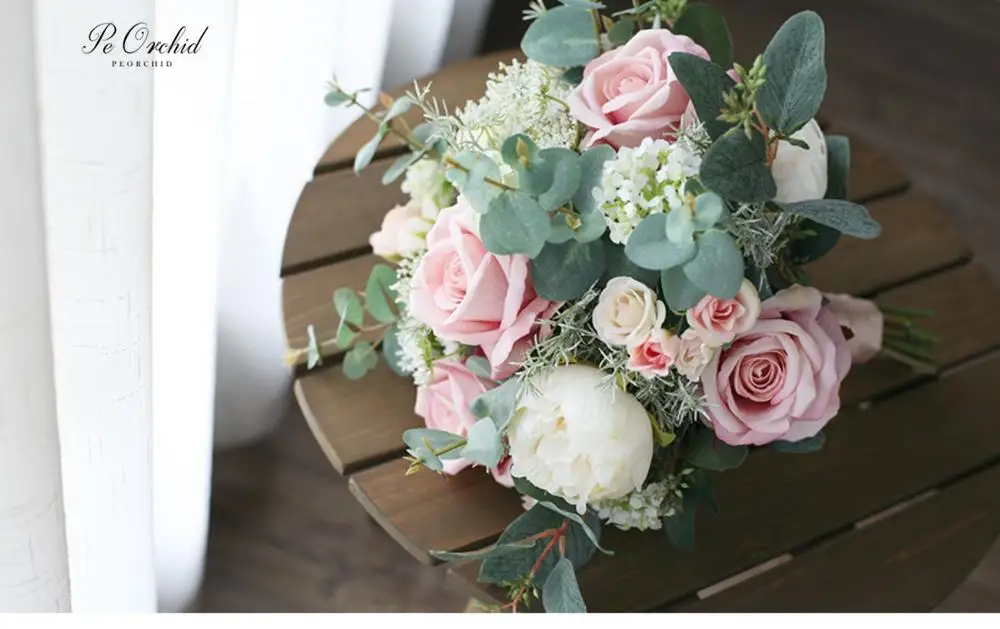 PEORCHID Vintage Dusty Pink Wedding Bouquet Bride Holding Flower Rose Peony Bouquet Artificial Ramo De Flores De Novia
PEORCHID Vintage Dusty Pink Wedding Bouquet Bride Holding Flower Rose Peony Bouquet Artificial Ramo De Flores De Novia