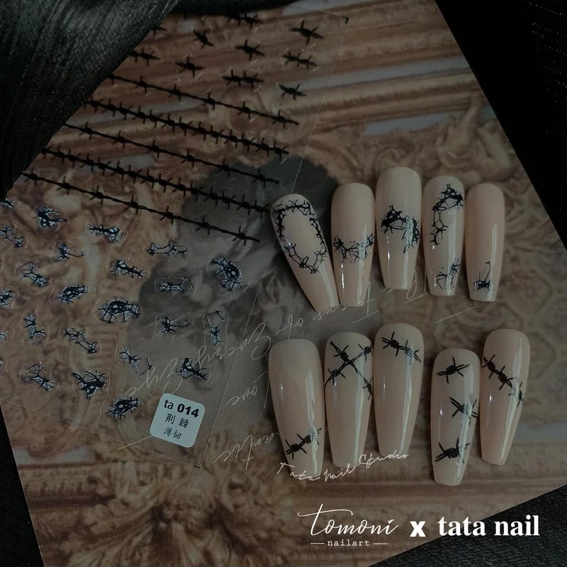 Новинка 2021, модные рельефные 5D наклейки с черными шипами темного дьявола, самоклеящиеся ультратонкие Декоративные наклейки для дизайна ног... 
Новинка 2021, модные рельефные 5D наклейки с черными шипами темного дьявола, самоклеящиеся ультратонкие Декоративные наклейки для дизайна ног...