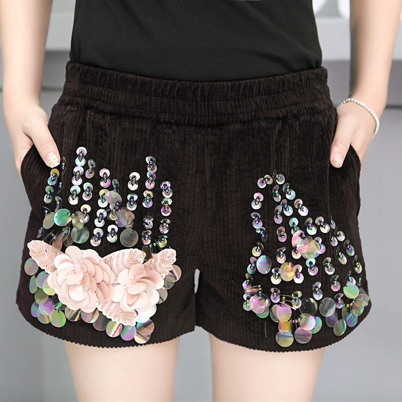 Boots Shorts 2021 New Spring Autumn Loose Elastis Waist Wide Leg Casual Female Short Pants All-match Sequins Corduroy Shorts
Boots Shorts 2021 New Spring Autumn Loose Elastis Waist Wide Leg Casual Female Short Pants All-match Sequins Corduroy Shorts