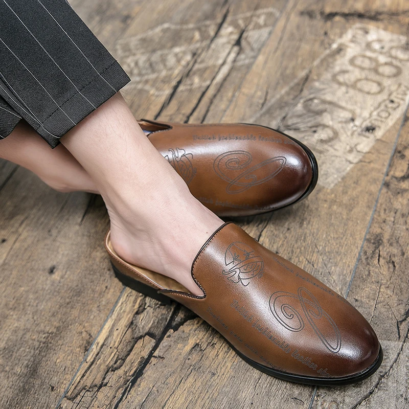 Black Brown Half Shoes Men Leather Shoes Men Mules Casual Shoes Fashion Half Drag Loafers Slippers Mocassin Homme Chaussure 2021
Black Brown Half Shoes Men Leather Shoes Men Mules Casual Shoes Fashion Half Drag Loafers Slippers Mocassin Homme Chaussure 2021