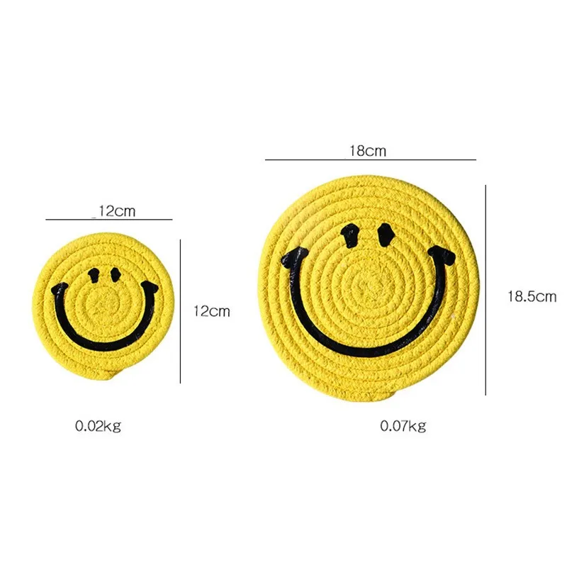 Cotton Thread Coaster Handmade Braid Mat Heat Resistant Cup Pad Cute Smiley Non-slip Placemats Tablemat Kitchen Accessories
Cotton Thread Coaster Handmade Braid Mat Heat Resistant Cup Pad Cute Smiley Non-slip Placemats Tablemat Kitchen Accessories
