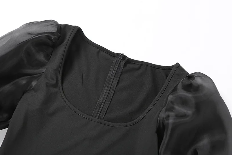 Elegant Sheer Mesh Puff Sleeve Black Jumpsuit Women Vintage O Neck Long Sleeve Leggings Zipper Bodycon Rompers Club Outfits
Elegant Sheer Mesh Puff Sleeve Black Jumpsuit Women Vintage O Neck Long Sleeve Leggings Zipper Bodycon Rompers Club Outfits