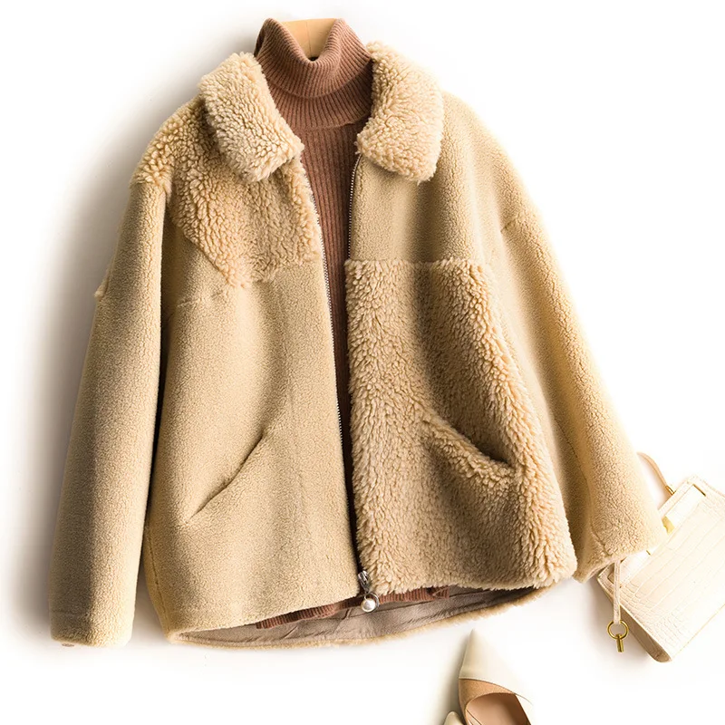 Autumn and winter new sheep shearing coat women's granular fleece wool fur one short loose comfortable warm fur coat women
Autumn and winter new sheep shearing coat women's granular fleece wool fur one short loose comfortable warm fur coat women
