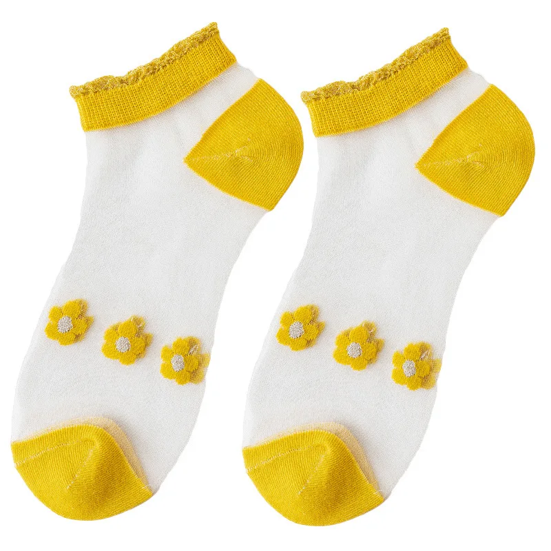 6 Pair Glass Socks Kawaii Spr. Sum. Candy Solor Woman Socks Harajuku Transparent Mesh Ruffle Socks Breathable Flower Cute Socks
6 Pair Glass Socks Kawaii Spr. Sum. Candy Solor Woman Socks Harajuku Transparent Mesh Ruffle Socks Breathable Flower Cute Socks