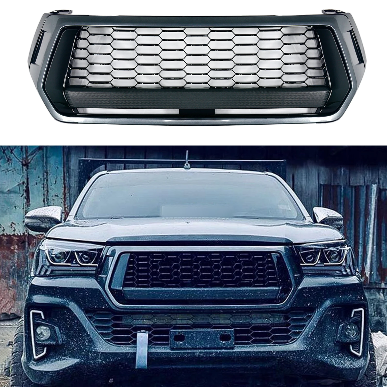 Модифицированный решетчатый гриль для Hilux Racing, для Hilux Revo Rocco GR 2018 2019 2020, передний бампер, сетчатый чехол, решетка, решетка для отделки
Модифицированный решетчатый гриль для Hilux Racing, для Hilux Revo Rocco GR 2018 2019 2020, передний бампер, сетчатый чехол, решетка, решетка для отделки