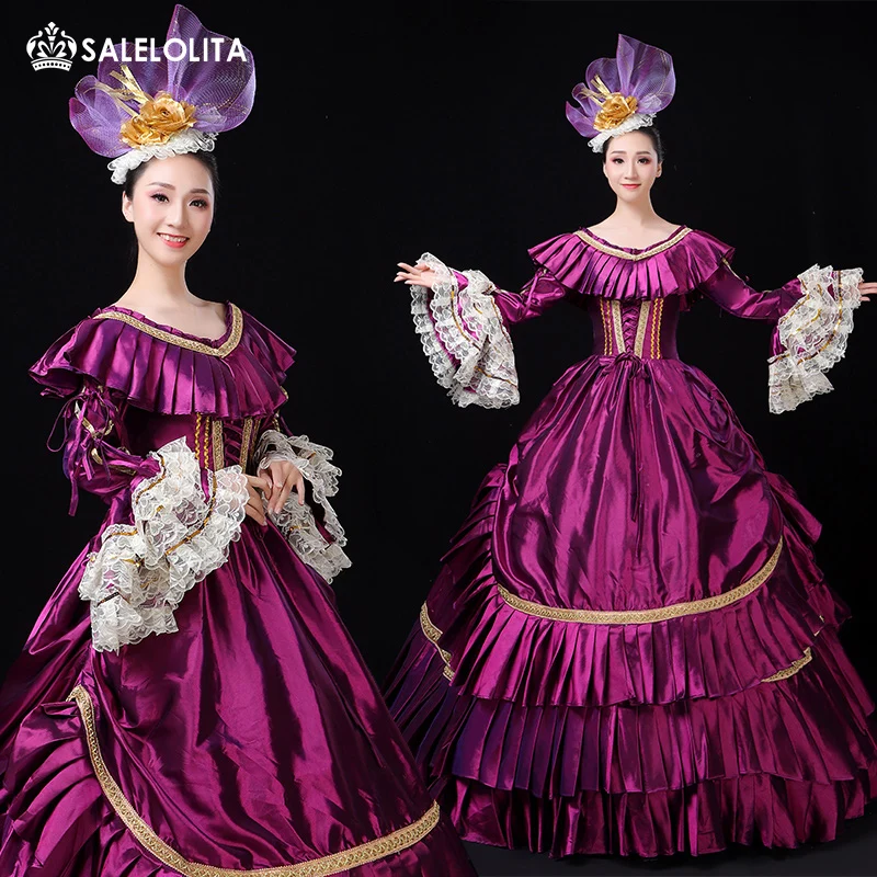 Purple Vintage Southern Belle Rococo Princess Marie Antoinette Dress Renaissance Masquerade Gown Dress Vampire Halloween Costume
Purple Vintage Southern Belle Rococo Princess Marie Antoinette Dress Renaissance Masquerade Gown Dress Vampire Halloween Costume