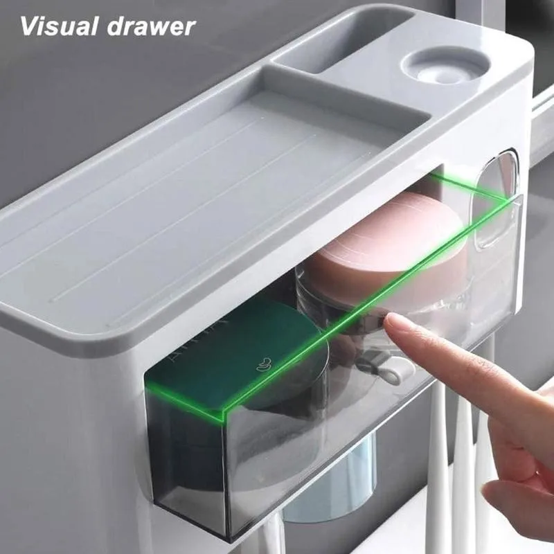 Magnetic Toothbrush Holder For Bathroom accessories Automatic Toothpaste Dispenser Squeezer Wall Mounted Storage Rack
Magnetic Toothbrush Holder For Bathroom accessories Automatic Toothpaste Dispenser Squeezer Wall Mounted Storage Rack