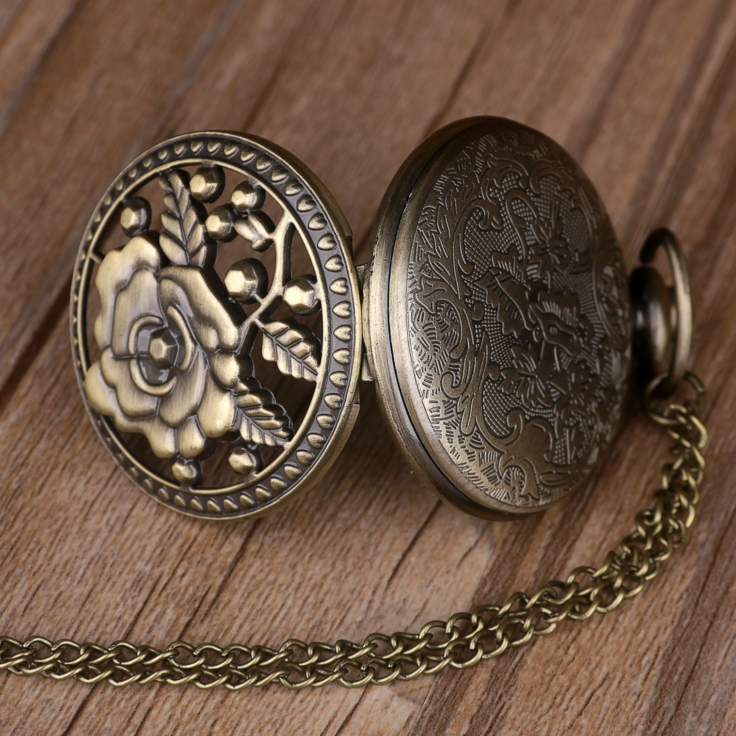 New Exquisite Rose Flower Hollow Design Pocket Watch Necklace Pendant Quartz Fob Gifts For Mens Womens | Наручные часы