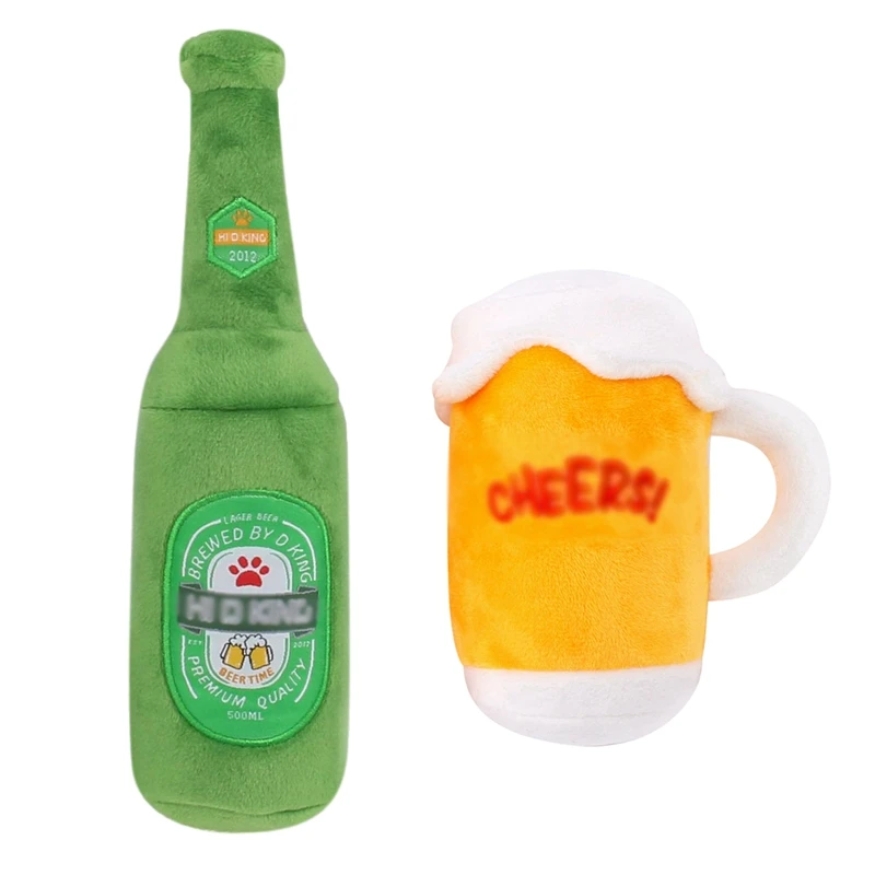 New 1pc Plush Squeaky Bone Dog Toys Bite-Resistant Clean Chew Puppy Training Soft Beer Bottle And Beer Glass Pet Supplies
New 1pc Plush Squeaky Bone Dog Toys Bite-Resistant Clean Chew Puppy Training Soft Beer Bottle And Beer Glass Pet Supplies