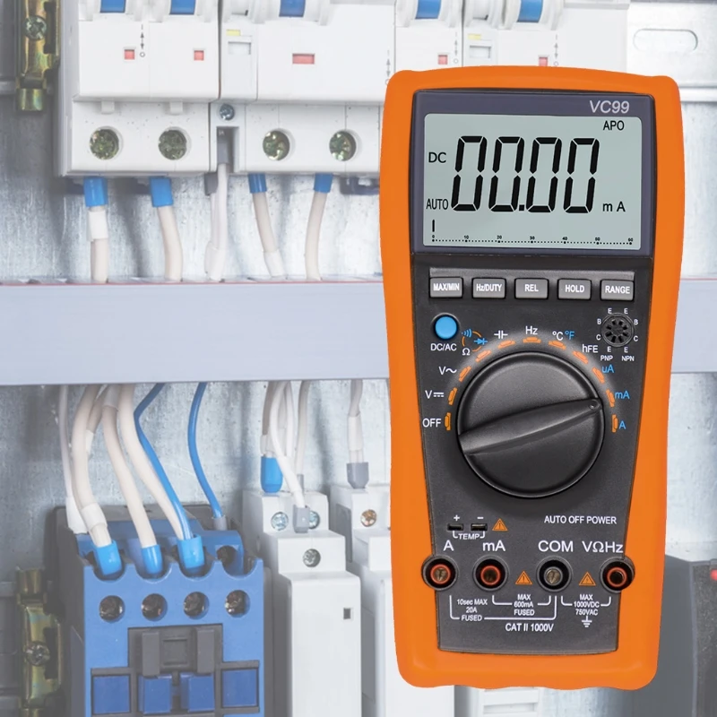 VC99 Auto Range Digital Multimeter 1000V 20A DC AC Voltage Current Diode Tester
VC99 Auto Range Digital Multimeter 1000V 20A DC AC Voltage Current Diode Tester