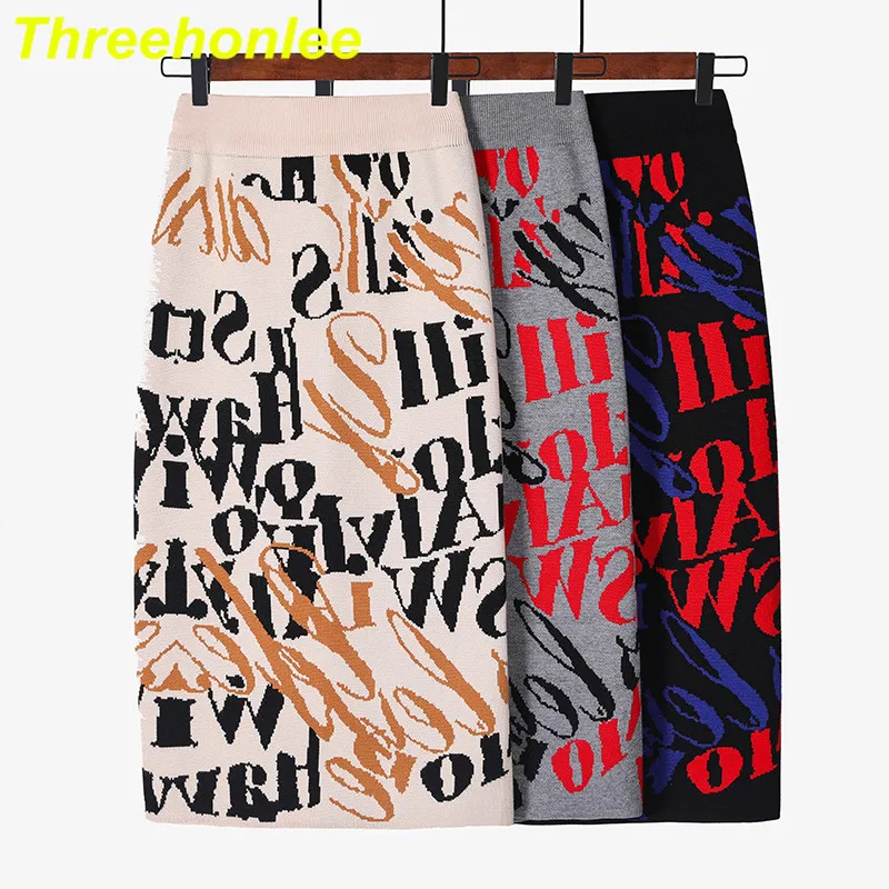 Skirts Women Spring 2021 Fall Winter High Waist Letters Knitted Stretch Mid-length Package Hip Faldas Female
Skirts Women Spring 2021 Fall Winter High Waist Letters Knitted Stretch Mid-length Package Hip Faldas Female