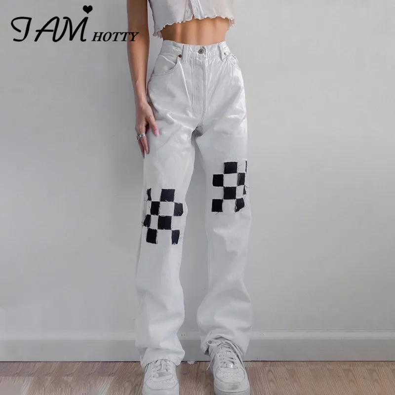 Checkerboard Plaid Print White Jeans Women y2k High Waist Denim Trousers Street Casual Baggy Straight Pants Retro Jeans Iamhotty
Checkerboard Plaid Print White Jeans Women y2k High Waist Denim Trousers Street Casual Baggy Straight Pants Retro Jeans Iamhotty