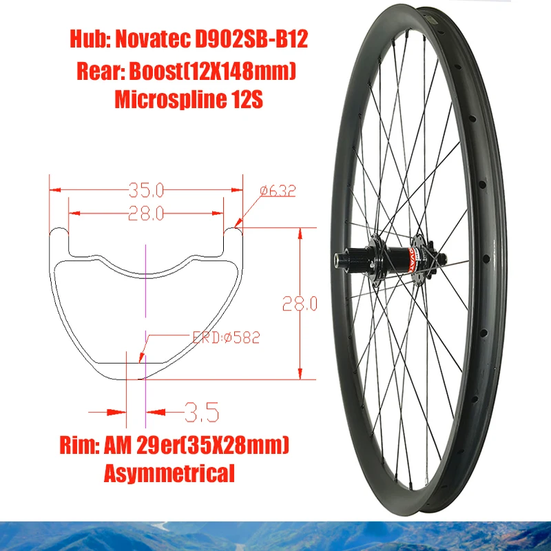 Заднее карбоновое колесо 29er MTB AM 35*28 мм, асимметричный обод 35, Ширина 28, глубокий подъем Novatec, микроразъем, ступица 12S TB2015 спицы
Заднее карбоновое колесо 29er MTB AM 35*28 мм, асимметричный обод 35, Ширина 28, глубокий подъем Novatec, микроразъем, ступица 12S TB2015 спицы