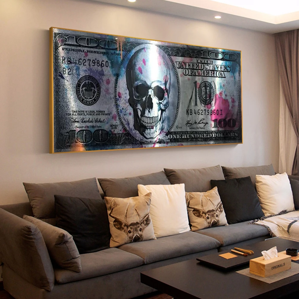 Canvas Painting Dollar Skull Modern Art Canvas Poster and Prints Creative Money Picture Interior Live Room Wall Decor Pictures
Canvas Painting Dollar Skull Modern Art Canvas Poster and Prints Creative Money Picture Interior Live Room Wall Decor Pictures