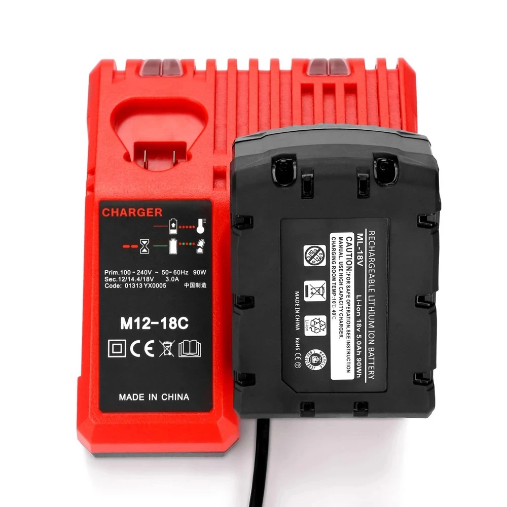 M12-18C Li-ion Battery Charger for Milwaukee 12 V 14.4V 18V C1418C 48-11-1815/1828/1840 M18 M14 M12 Lithium Battery
M12-18C Li-ion Battery Charger for Milwaukee 12 V 14.4V 18V C1418C 48-11-1815/1828/1840 M18 M14 M12 Lithium Battery