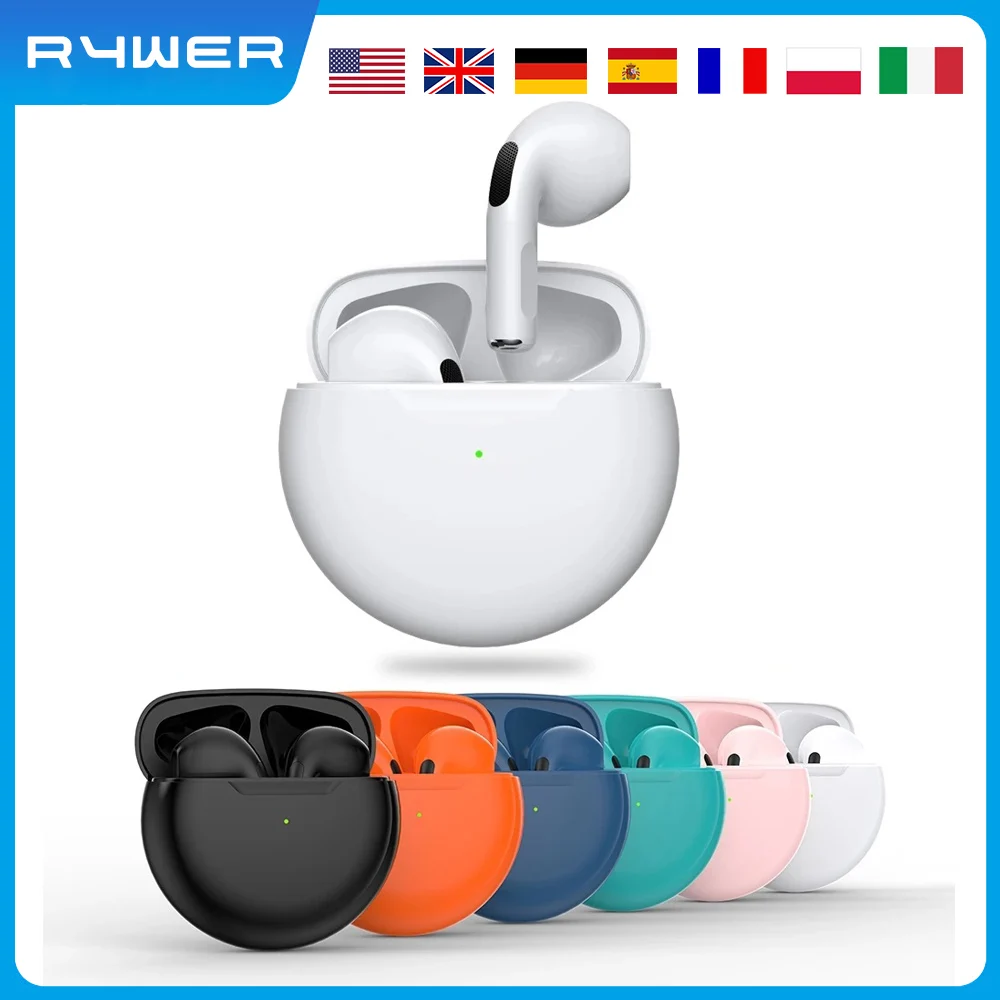 RYWER Air Pro 6 TWS Wireless Headphones 8D stereo HiFi Earpiece With Mic Tws Bluetooth Earphone Noise cancle Earbuds For phone
RYWER Air Pro 6 TWS Wireless Headphones 8D stereo HiFi Earpiece With Mic Tws Bluetooth Earphone Noise cancle Earbuds For phone