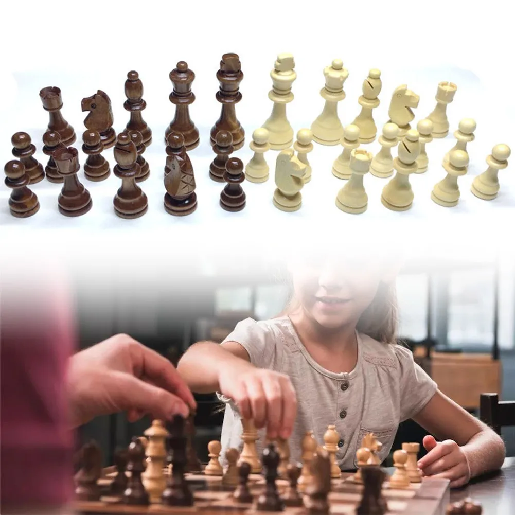 32pcs Wooden Carved Chess Pieces Hand Crafted Set 65mm King Size Toys Children Birthdays Christmas Gift Chess Games Accessories
32pcs Wooden Carved Chess Pieces Hand Crafted Set 65mm King Size Toys Children Birthdays Christmas Gift Chess Games Accessories