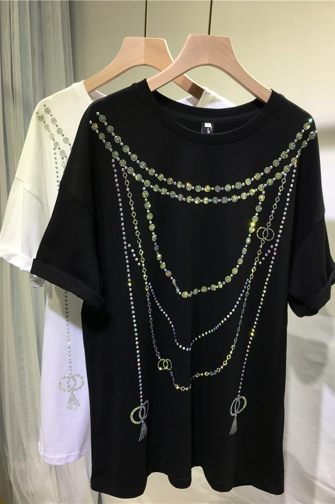Office Lady Summer O-neck Short Sleeve Diamonds Tee 2021 New Loose Casual Fashion Solid Color T-shirt All-matching Long Top
Office Lady Summer O-neck Short Sleeve Diamonds Tee 2021 New Loose Casual Fashion Solid Color T-shirt All-matching Long Top