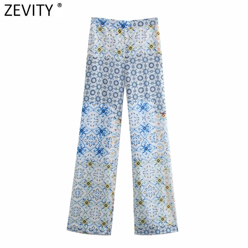 Zevity Women Vintage Floral Print Patchwork Casual Wide Leg Pants Female Chic Elastic Waist Pockets Summer Long Trousers P1123
Zevity Women Vintage Floral Print Patchwork Casual Wide Leg Pants Female Chic Elastic Waist Pockets Summer Long Trousers P1123